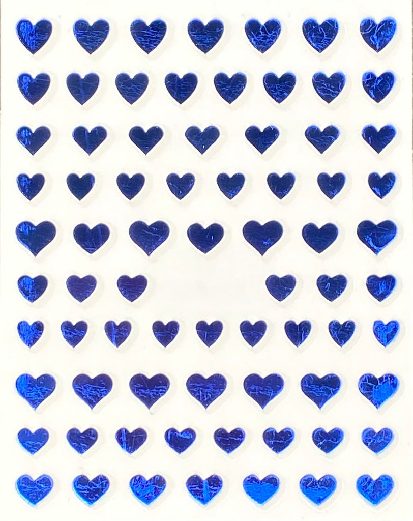 Blue heart nail stickers