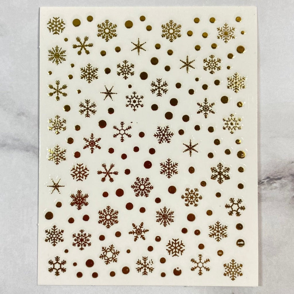gold snowflakes nail stickers