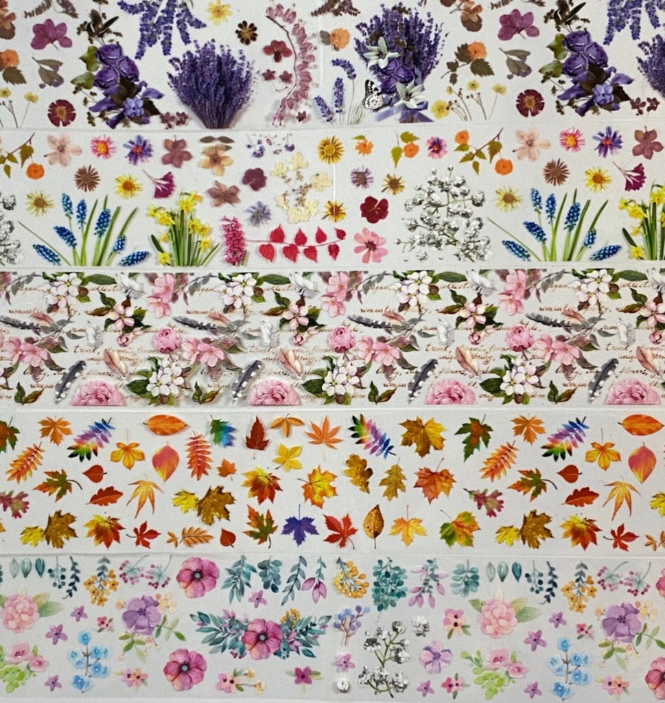 Flowers leaves nail foils