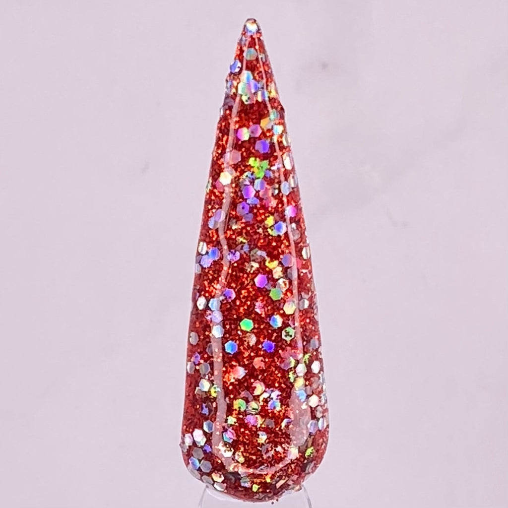 Dip powder red glitter