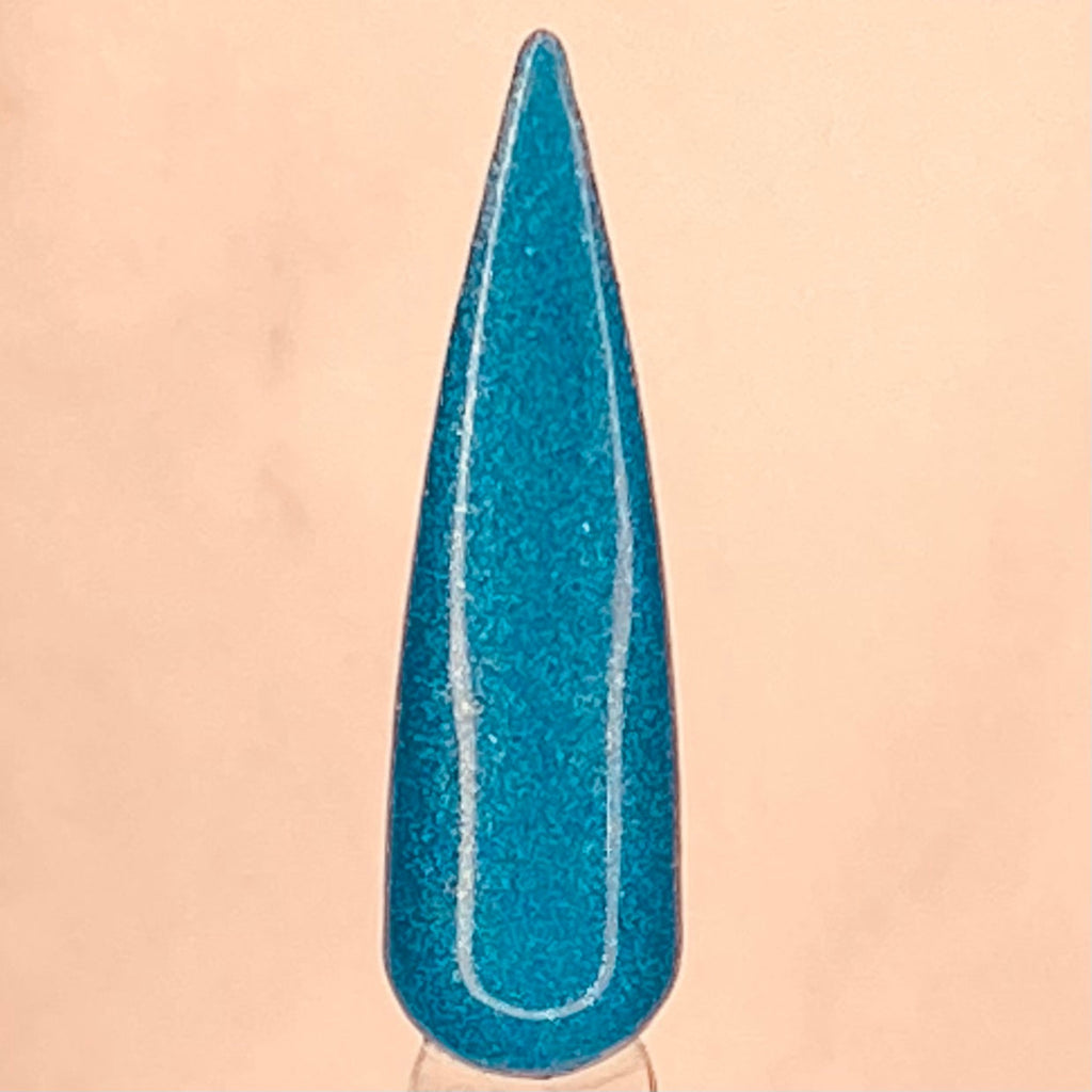 Aqua blue shimmer nail dip