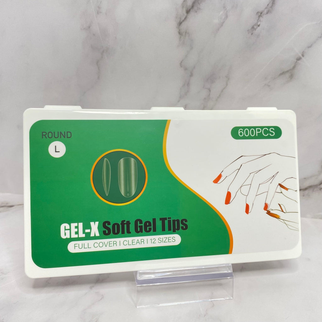 Long Round Gel-X Soft Gel Full Coverage Nail Tips