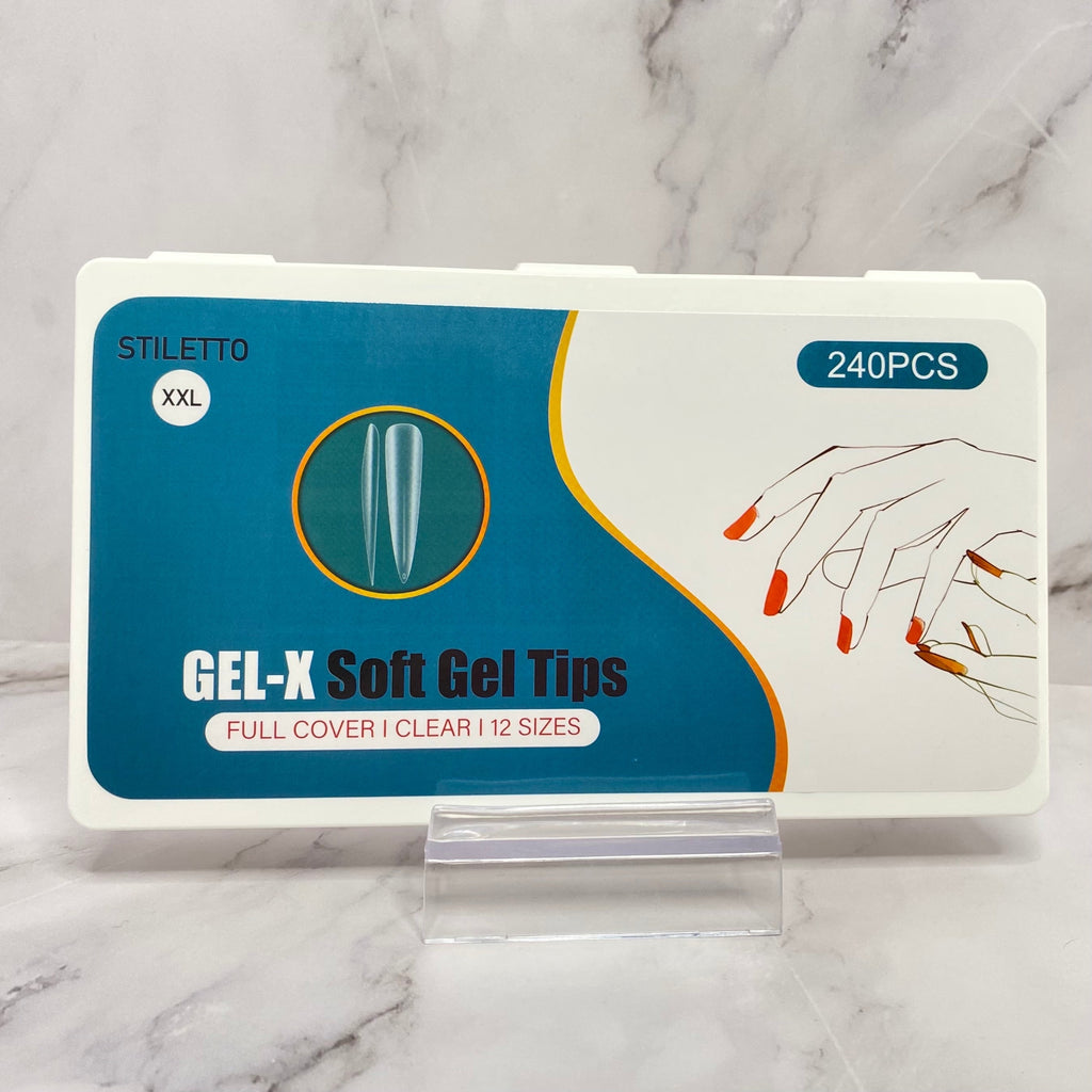 XXL Stiletto Gel-X Soft Gel Full Coverage Nail Tips