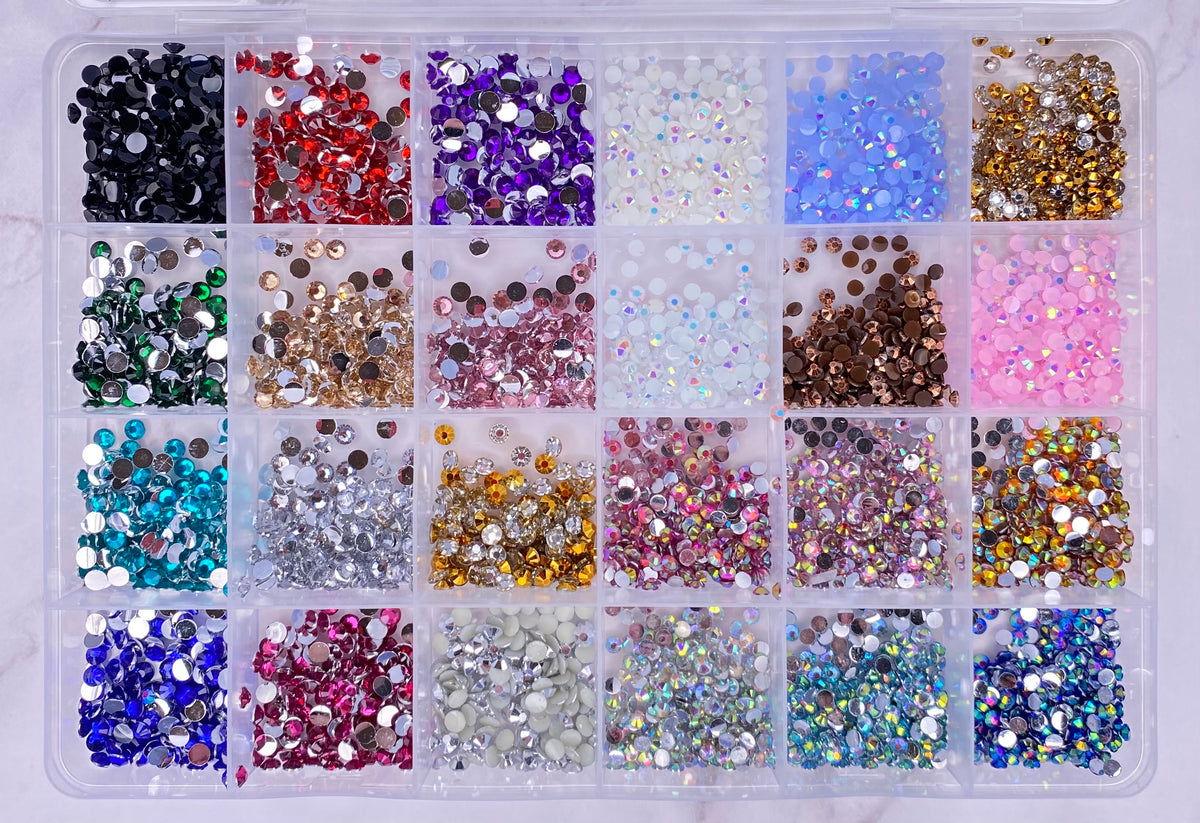 24 Grid Nail Rhinestones for Nails 3500 Piece Set – Krival Nails LLC