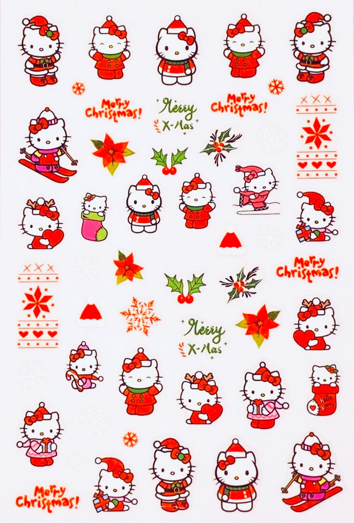 Hello Kitty Christmas Nail Art