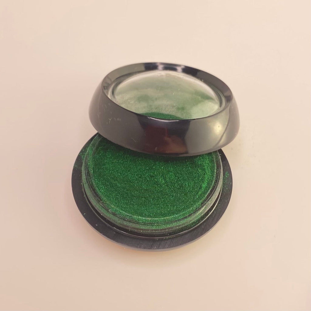 Mirror chrome for nails dark green