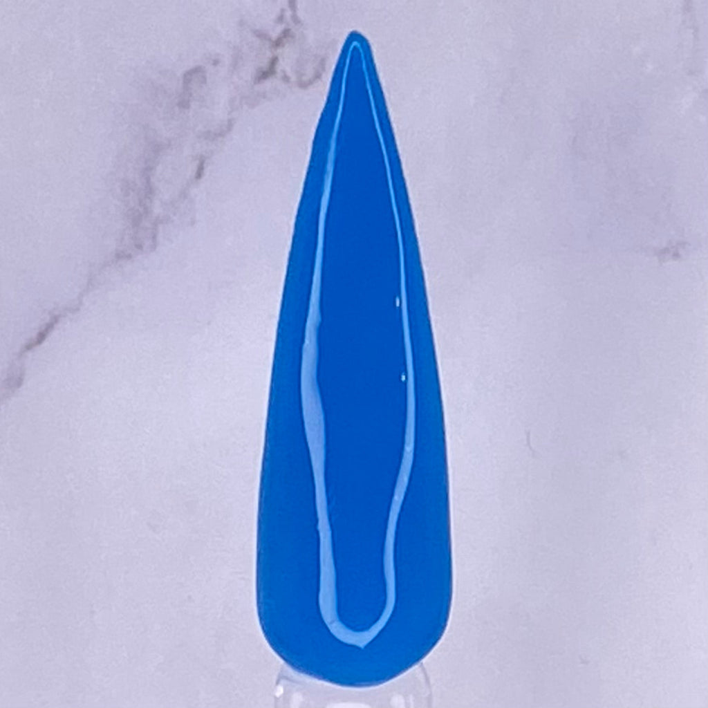 Bright blue dip powder
