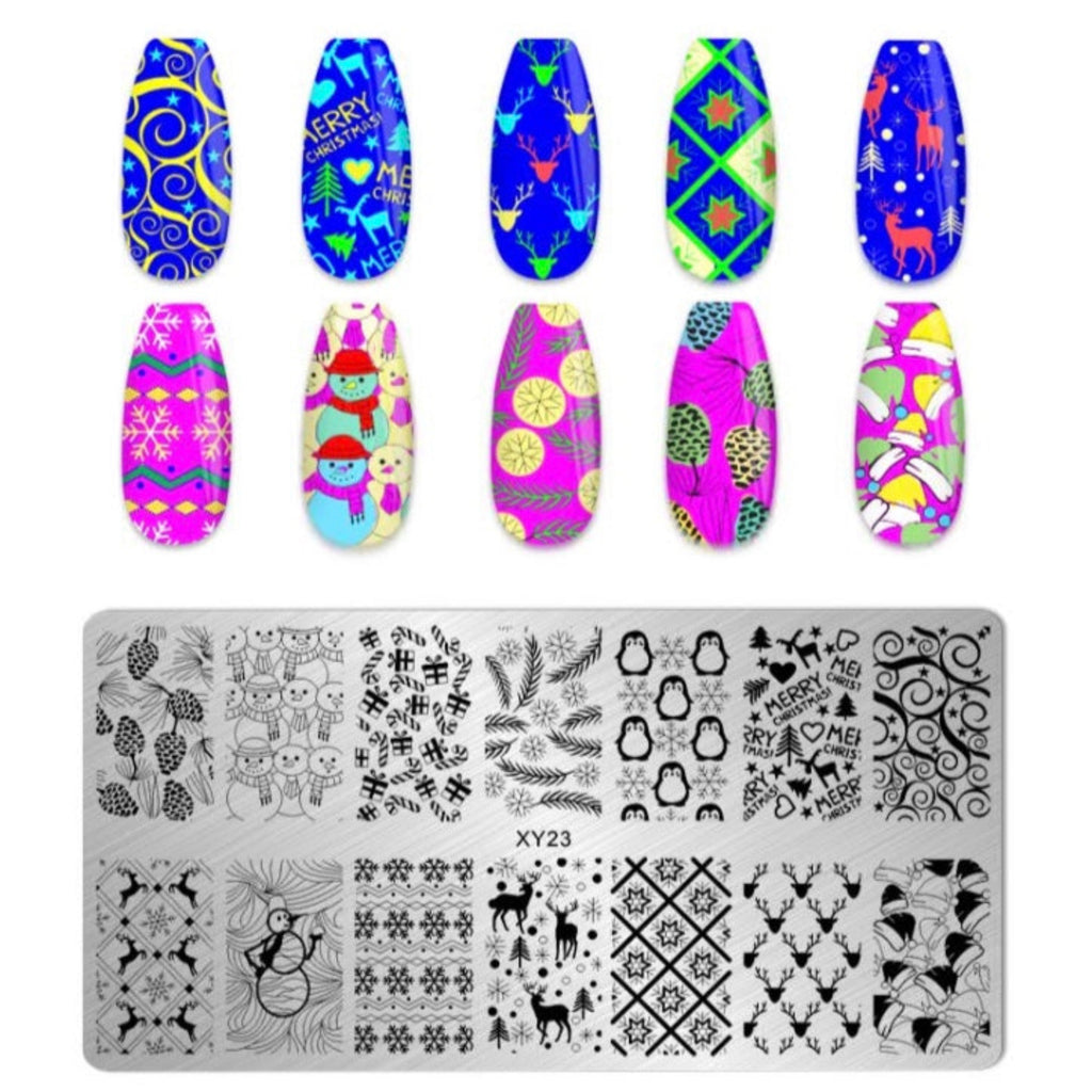 Winter holiday nail stamping plate