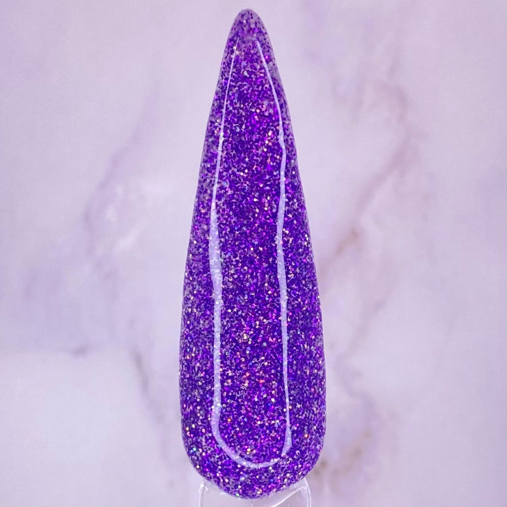 dip powder purple micro glitter