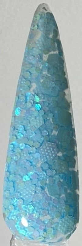 blue textured glitter dip powder