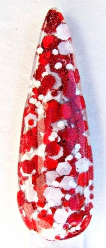 red and white nail glitter