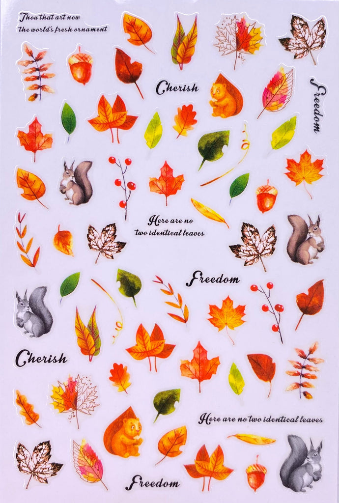 Fall nail stickers