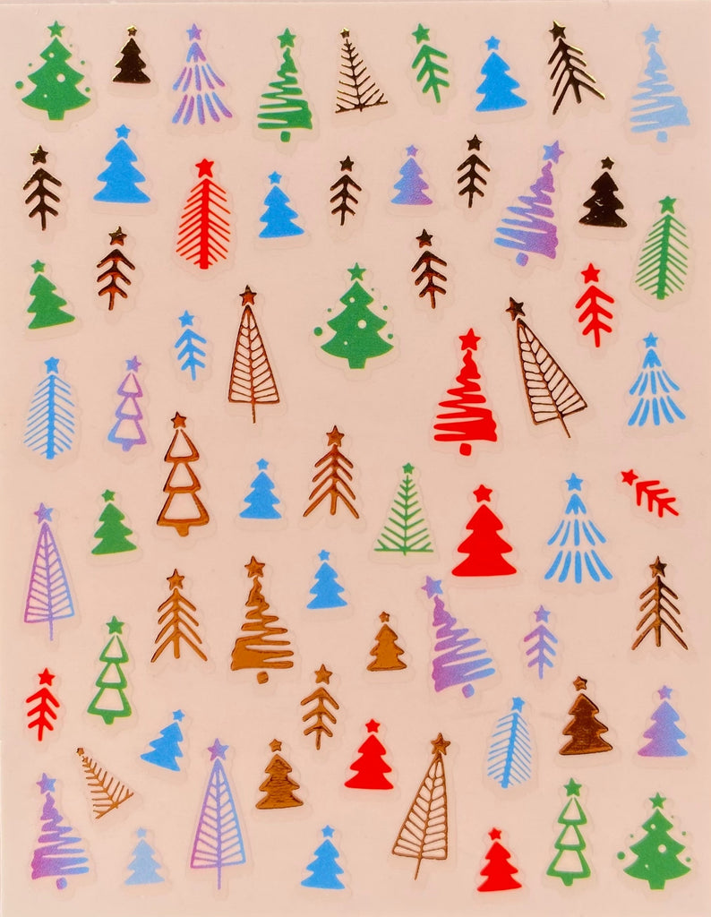 Christmas tree nail stickers